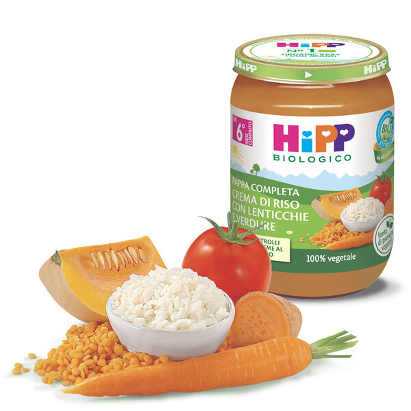 HIPP PAPPA COMPLETA crema di riso con lenticchie e verdure BIO 190 gr dal  6°mese